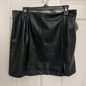 Black leather skirt